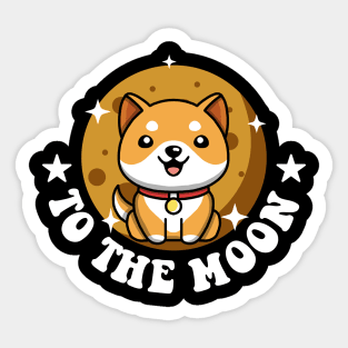 Funny Baby Doge Coin To The Moon Sticker